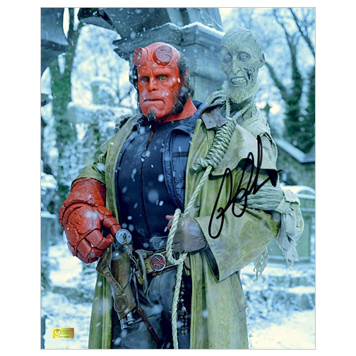Ron Perlman Autographed Hellboy Graveyard 8x10 Photo