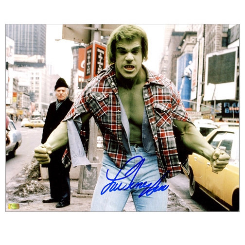 Lou Ferrigno Autographed The Incredible Hulk Times Square 8x10 Photo