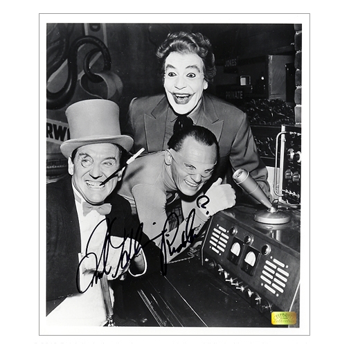 Frank Gorshin Autographed Batman Riddler, Joker and Penguin 8x10 Photo