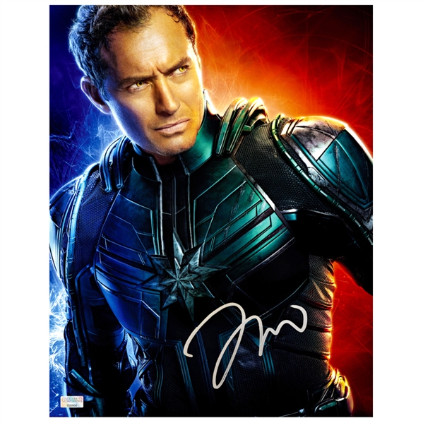 Jude Law Autographed Captain Marvel Yon-Rogg 11x14 Photo