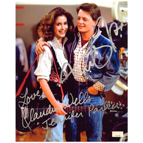 Michael J. Fox & Claudia Wells Autographed Back to the Future Marty & Jennifer 8x10 Photo * VERY RARE!