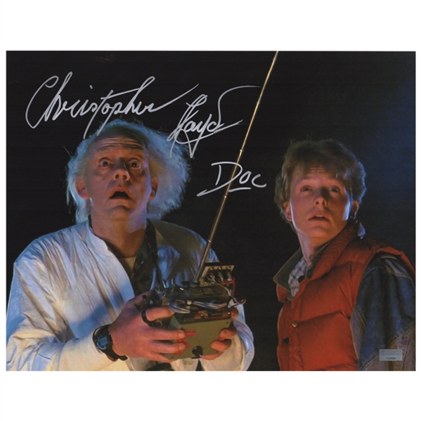 Christopher Lloyd Autographed Back to the Future Marty McFly, Doc Brown Controls 11x14 Photo