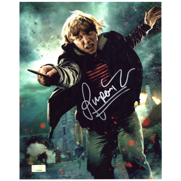 Rupert Grint Autographed Harry Potter Ron Weasley 8x10 Action Photo