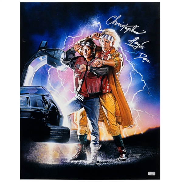 Christopher Lloyd Autographed Back to the Future II Marty McFly, Doc Brown 16x20 Poster Art
