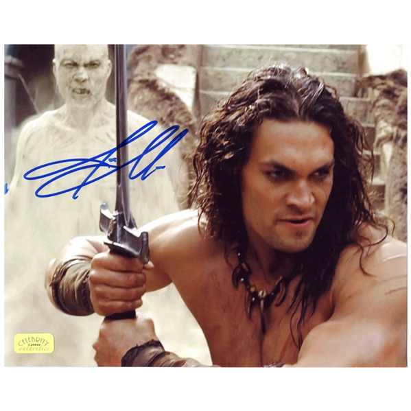 Jason Momoa Autographed 8x10 Conan Sand Warrior Battle Photo