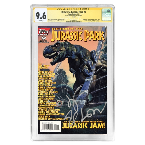 Jeff Goldblum Autographed Return to Jurassic Park #9 CGC 9.6