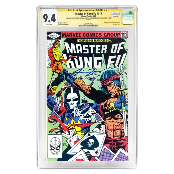 Simu Liu and Andy Le Autographed Master of Kung Fu #115 CGC 9.4 