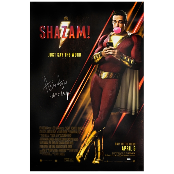 Asher Angel Autographed 2019 Shazam! Original 27x40 Double-Sided Movie Poster