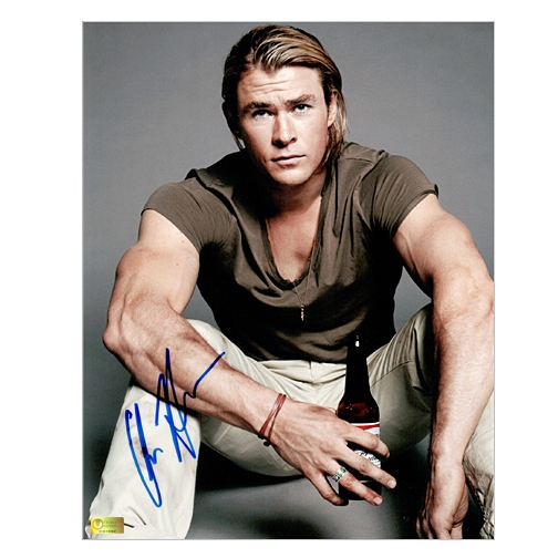 Chris Hemsworth Autographed 8×10 Brewski Photo