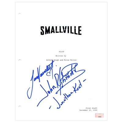 Laura Vandervoort, John Schneider Autographed Smallville Pilot Episode Script Cover