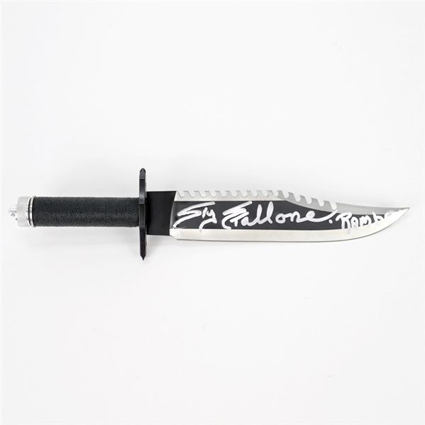 Sylvester Stallone Autographed Rambo First Blood Part II Knife with RARE ‘RAMBO’ Inscription!