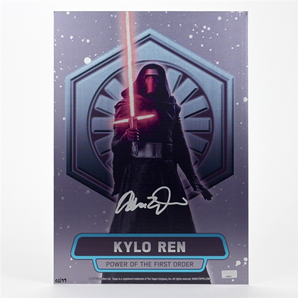 Adam Driver Autographed Topps Star Wars Kylo Ren Limited Edition 11x14 Metal Card #02/99 