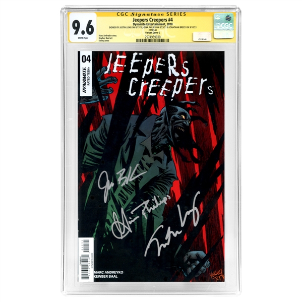 Jonathan Breck, Justin Long, Gina Philips Autographed 2018 Jeepers Creepers #4 CGC SS 9.6 * RARE Variant Cover C!