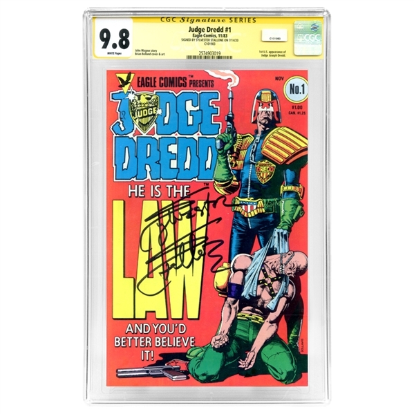 Sylvester Stallone Autographed 1983 Judge Dredd #1 CGC SS 9.8 (mint) * 1st Dredd Comic!