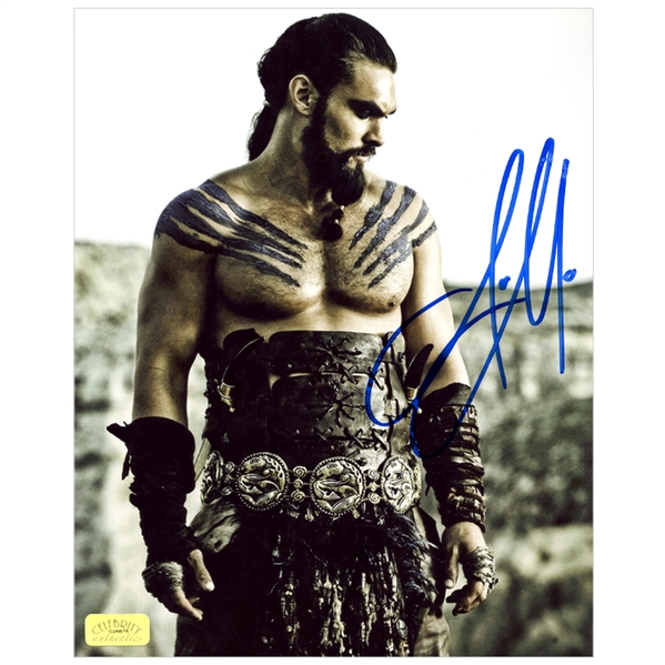 Jason Momoa Autographed 8×10 Game of Thrones Khal Drogo Photo
