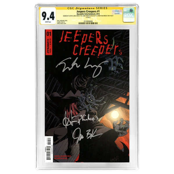 Jonathan Breck, Justin Long, Gina Philips Autographed Jeepers Creepers #1 CGC SS 9.4 * RARE!