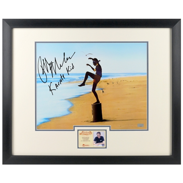 Ralph Macchio Autographed 1984 The Karate Kid Daniel LaRusso 11x14 Framed Scene Photo with Karate Kid Inscription