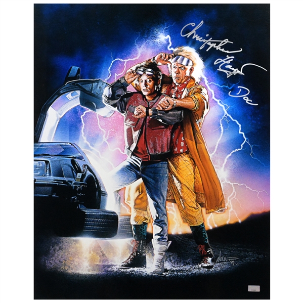 Christopher Lloyd Autographed Back to the Future II Marty McFly, Doc Brown 16x20 Poster Art