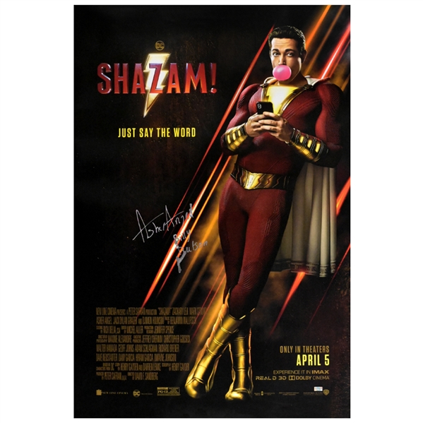 Asher Angel Autographed 2019 Shazam! Original 27x40 Double-Sided Movie Poster