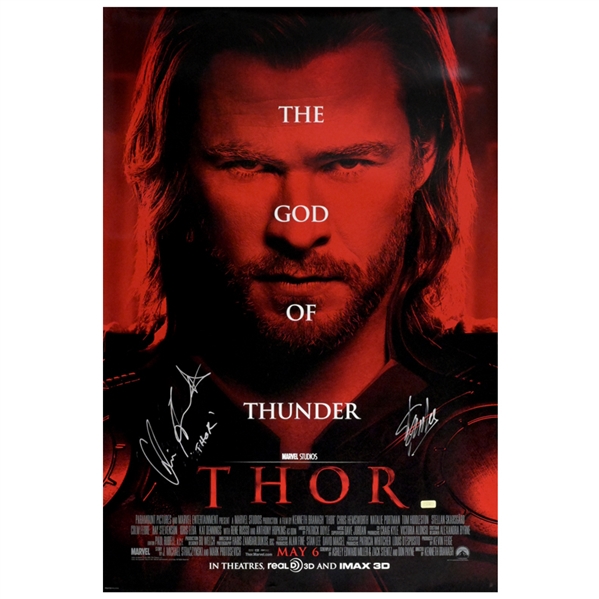 Chris Hemsworth, Stan Lee Autographed 2011 Thor Original 27x40 D/S Movie Poster