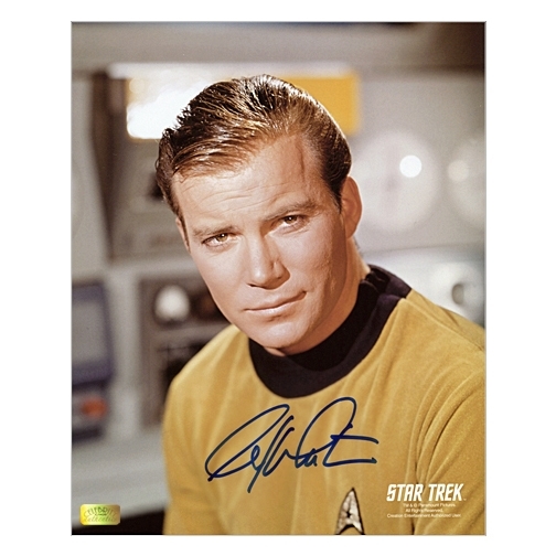 William Shatner Autographed Star Trek Captain Kirk on Set 8x10 Photo