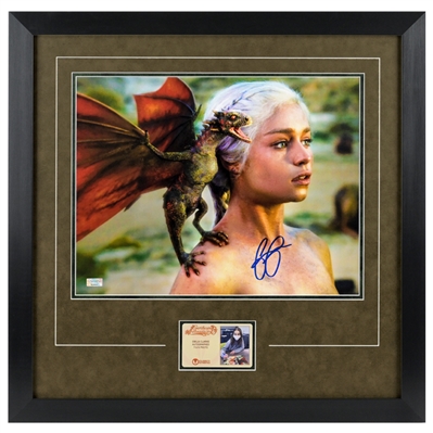 Emilia Clarke Autographed Game of Thrones Daenerys Targaryen 11x14 Framed Photo