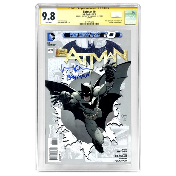 Val Kilmer Autographed 2012 The New 52 Batman #0 CGC SS 9.8 with Batman Inscription (mint)