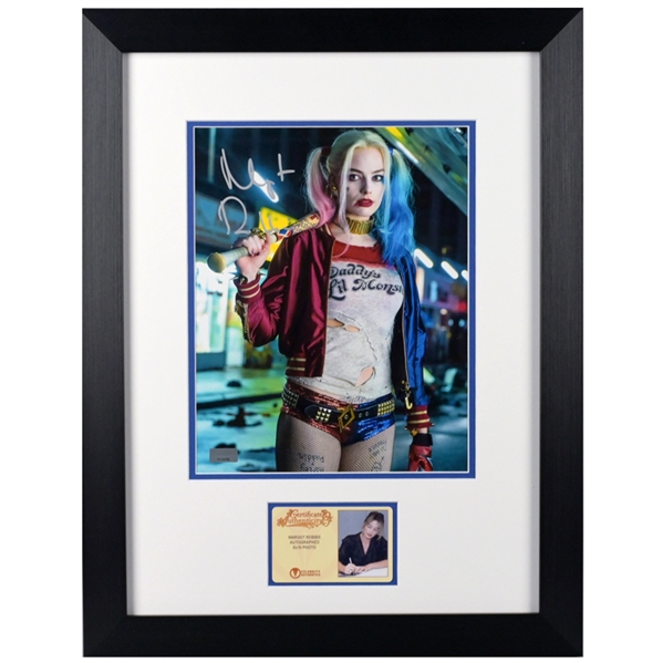 Margot Robbie Autographed 2016 Suicide Squad Harley Quinn 8x10 Framed Photo