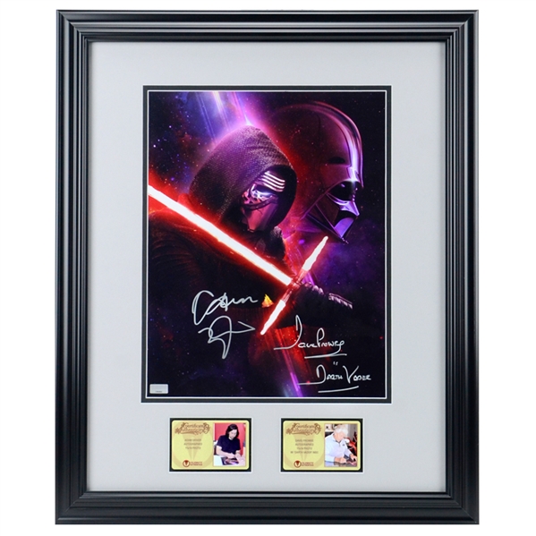 Adam Driver & David Prowse Autographed Darkside Legacy 11x14 Framed Photo