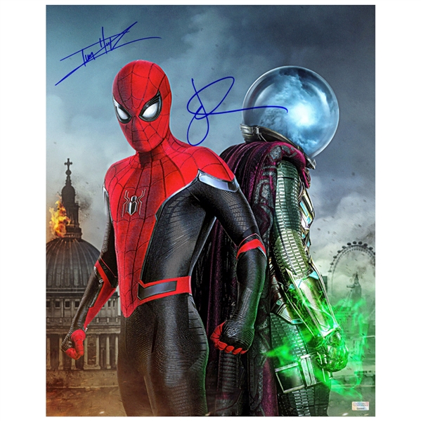 Jake Gyllenhaal, Tom Holland Autographed Spider-Man: Far From Home Spider-Man and Mysterio 16×20 Photo
