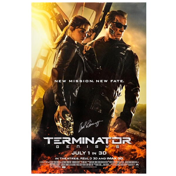 Arnold Schwarzenegger Autographed Terminator Genisys Original 27x40 Double Sided Movie Poster
