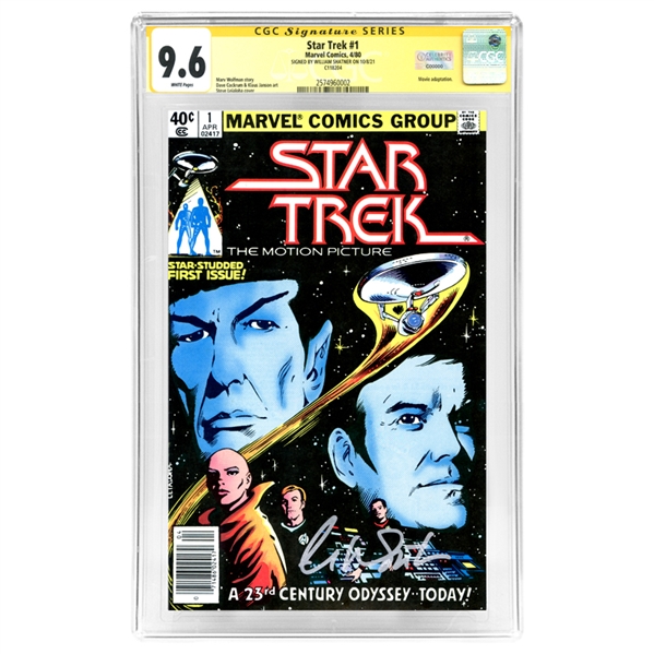 William Shatner Autographed 1980 Star Trek #1 CGC SS 9.6 * White Pages 