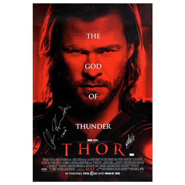Chris Hemsworth, Stan Lee Autographed 2011 Thor Original 27x40 D/S Movie Poster