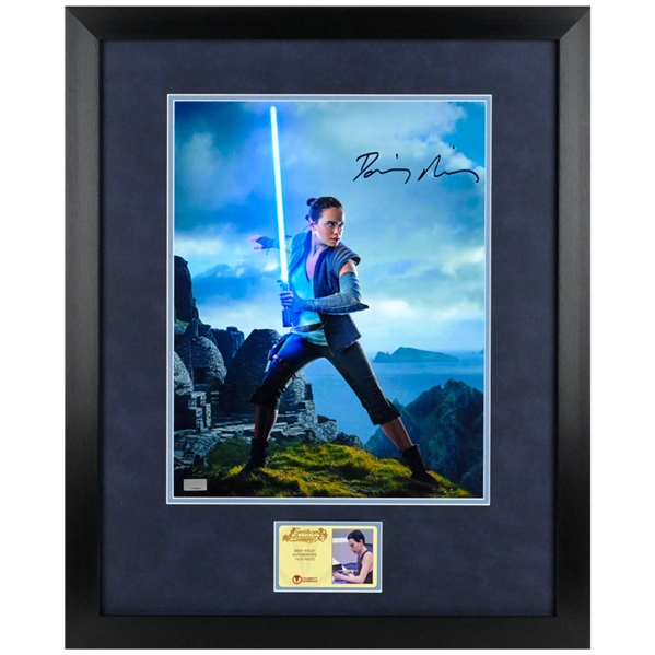   Daisy Ridley Autographed Star Wars The Last Jedi Ahch-To 11x14 Framed Photo