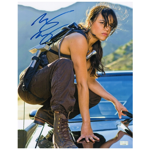 Michelle Rodriguez Autographed Fast and Furious Dodge Charger 11x14 Action Photo