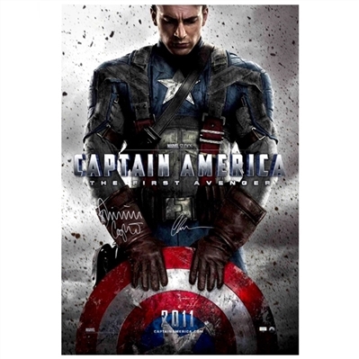 Chris Evans and Dominic Cooper Autographed Captain America: The First Avenger 27x40 Original Movie Poster
