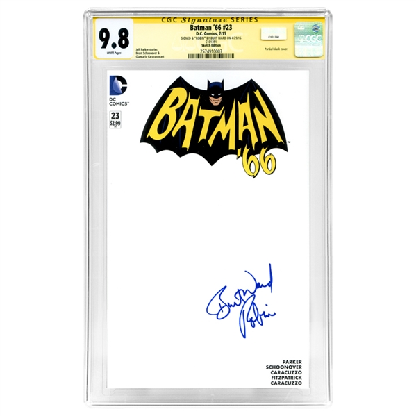Burt Ward Autographed 2015 Batman 66 #23 Blank Sketch Cover CGC SS 9.8 (mint)
