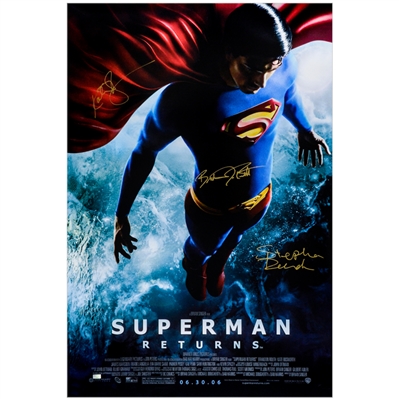 Brandon Routh, Kate Bosworth, Stephan Bender Autographed 2006 Superman Returns 27x40 Original Double-Sided Movie Poster
