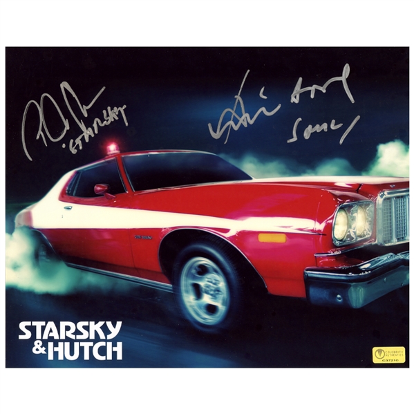 David Soul and Paul Michael Glaser Autographed 8x10 Starsky and Hutch Torino Photo