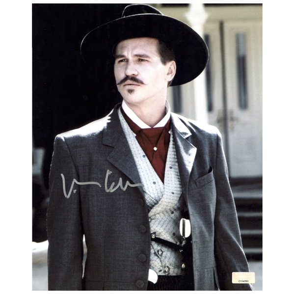 Val Kilmer Autographed Tombstone Doc Holliday Scene 8x10 Photo