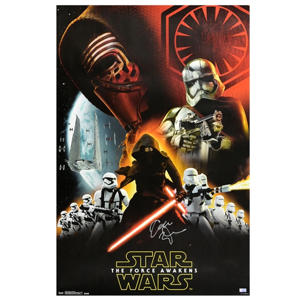 Adam Driver Autographed Star Wars The Force Awakens The First Order 22.5x34 Single Sided Poster