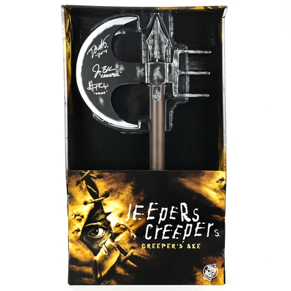Jonathan Breck, Justin Long, Gina Philips Autographed Jeepers Creepers Prop Replica Creeper Axe