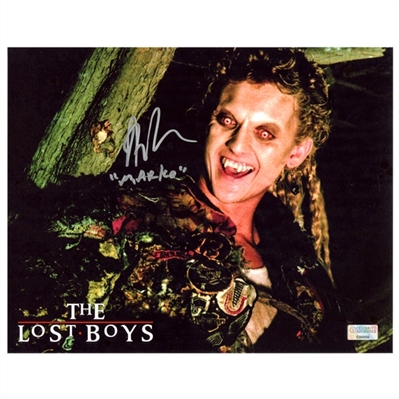 Alex Winter Autographed The Lost Boys Marko 8×10 Scene Photo with Marko’ Inscription