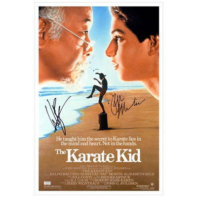 Ralph Macchio, Billy Zabka Autographed 1984 The Karate 16x24 Movie Poster