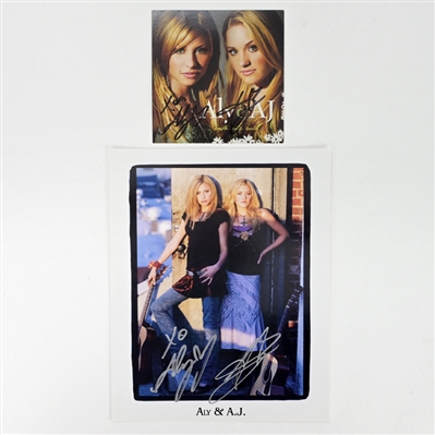 Aly & AJ Michalka Autographed Into The Rush CD Cover and Unreleased 8x10 Promo Photo 