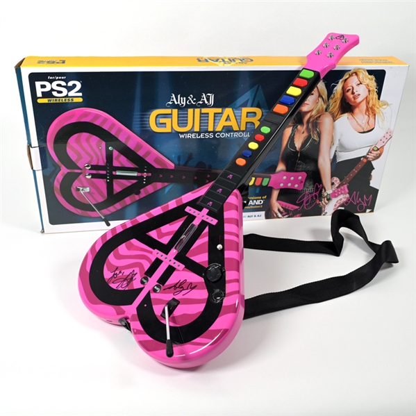 Aly & AJ Michalka Autographed PS2 Wireless Controller Guitar 