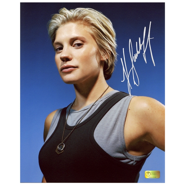 Katee Sackhoff Autographed Battlestar Galactica 8x10 Blue Photo