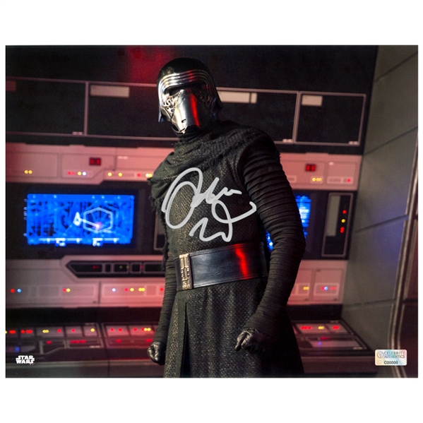  Adam Driver Autographed Star Wars: The Force Awakens Kylo Ren 8x10 Command Center Photo