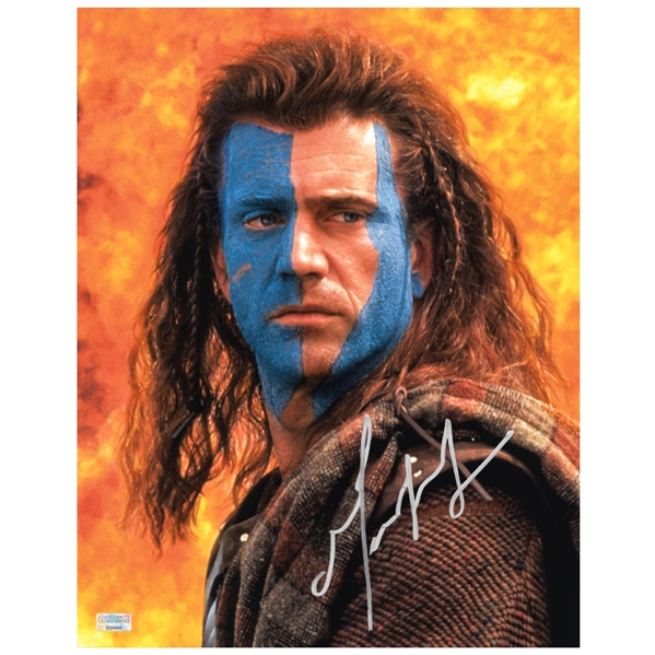   Mel Gibson Autographed 1995 Braveheart William Wallace 11x14 Photo