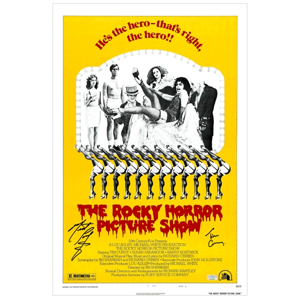 Tim Curry, Meat Loaf Autographed 1975 The Rocky Horror Picture Show 16x24 Poster